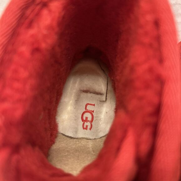 UGG Authentic Neumel II Boot Red Suede Plush Interior Size 3 BIG Girls NEW - Picture 2 of 8